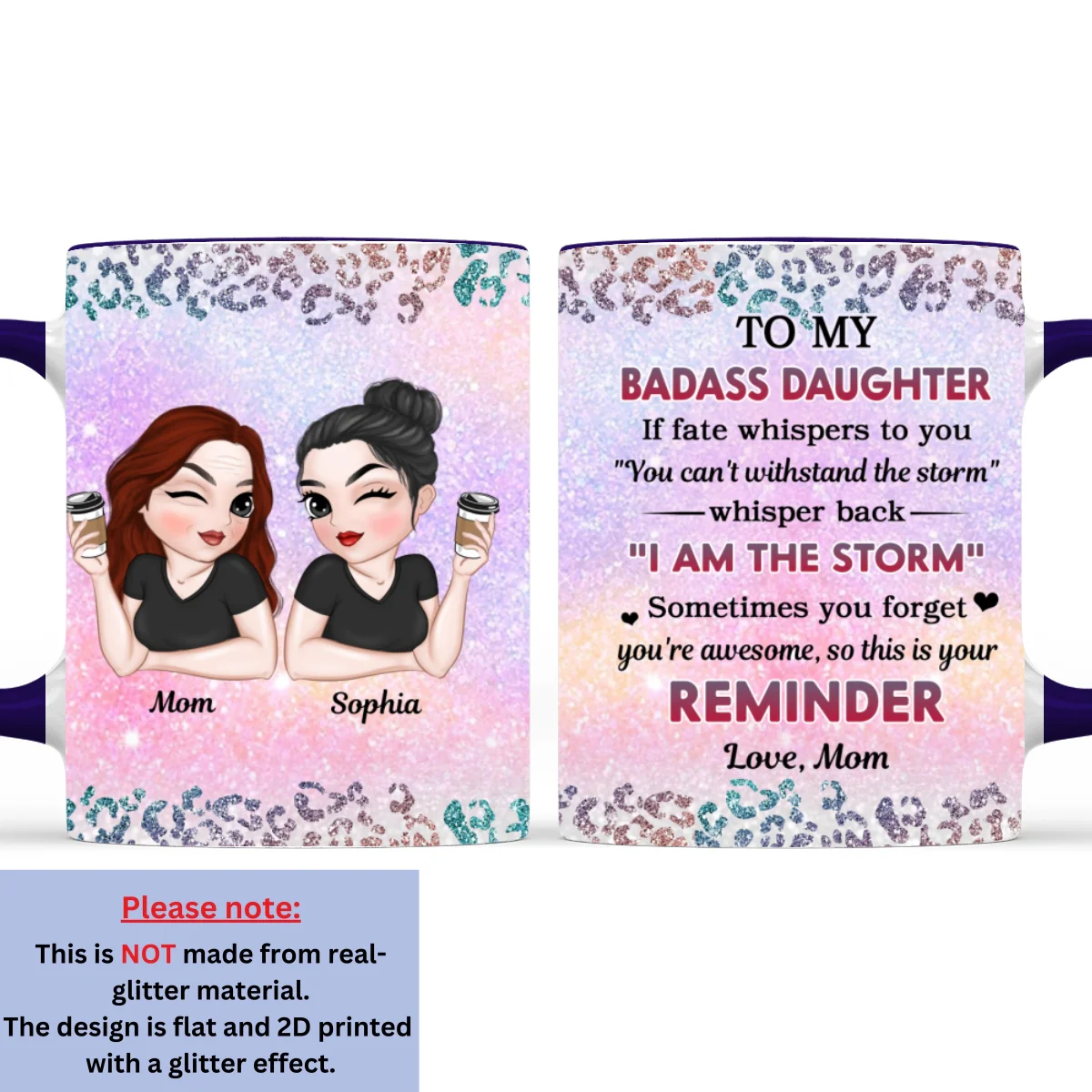 From Mom To Badass Daughter - Personalized Custom Accent Mug - Image 9