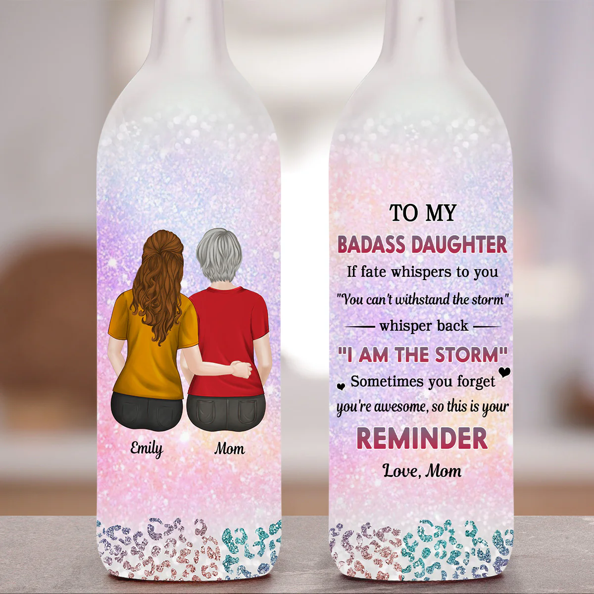 From Mom To Badass Daughter - Personalized Custom Bottle Lamp - Image 3