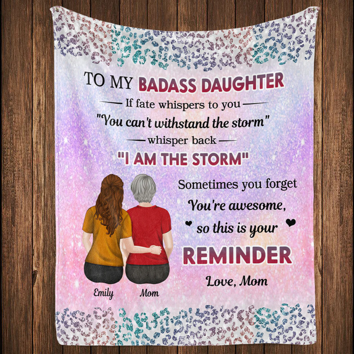 From Mom To Badass Daughter - Personalized Custom Fleece Blanket - Image 5