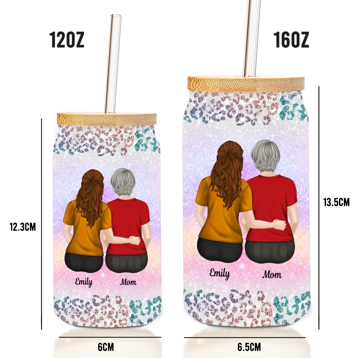From Mom To Badass Daughter - Personalized Custom Glass Can - Image 5