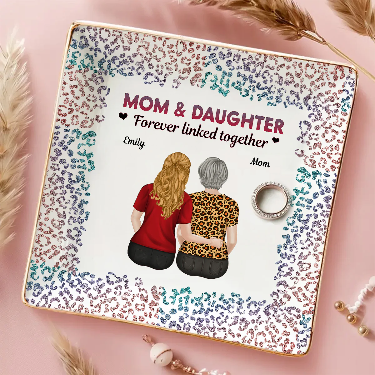 From Mom To Badass Daughter - Personalized Custom Jewelry Dish - Image 3