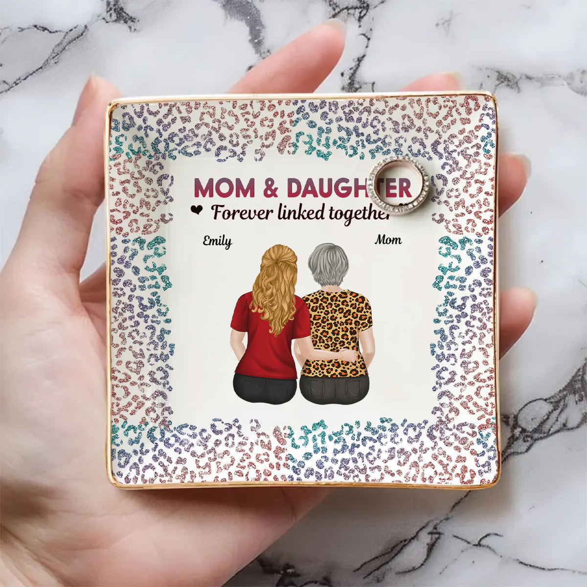 From Mom To Badass Daughter - Personalized Custom Jewelry Dish - Image 4