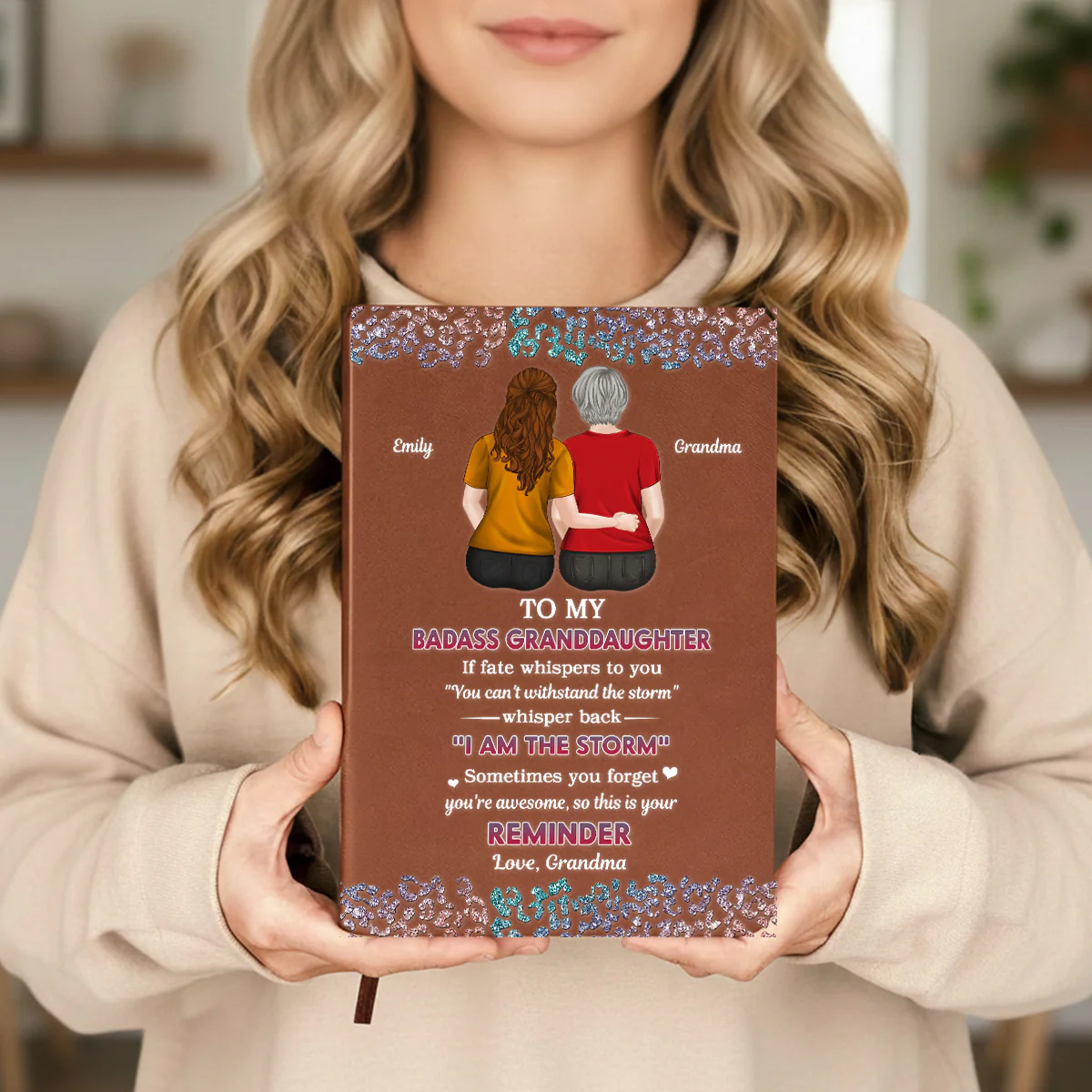 From Mom To Badass Daughter - Personalized Custom Leather Journal - Image 4
