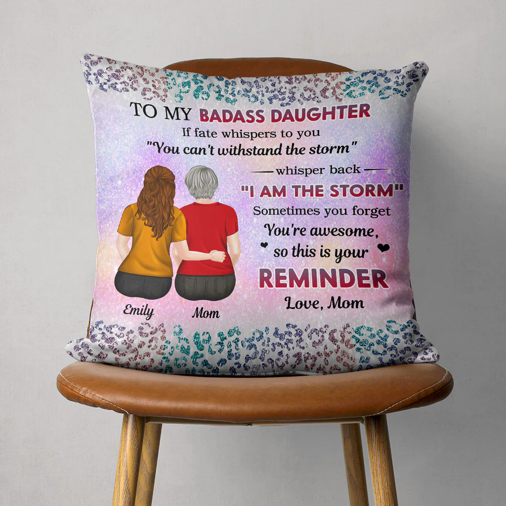 From Mom To Badass Daughter - Personalized Custom Pillow - Image 5