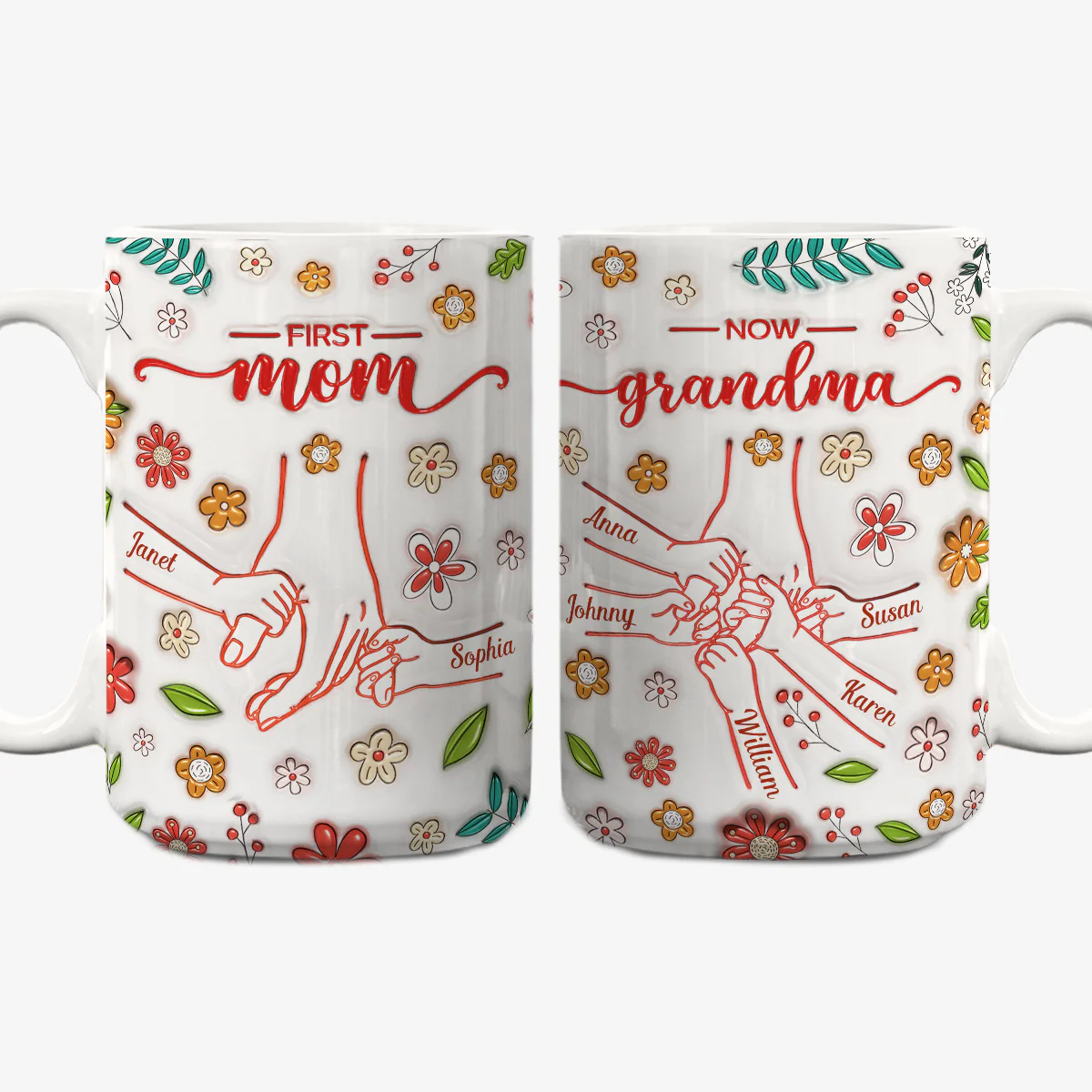 From Mom To Grandma - Personalized Custom 3D Inflated Effect Mug - Image 6