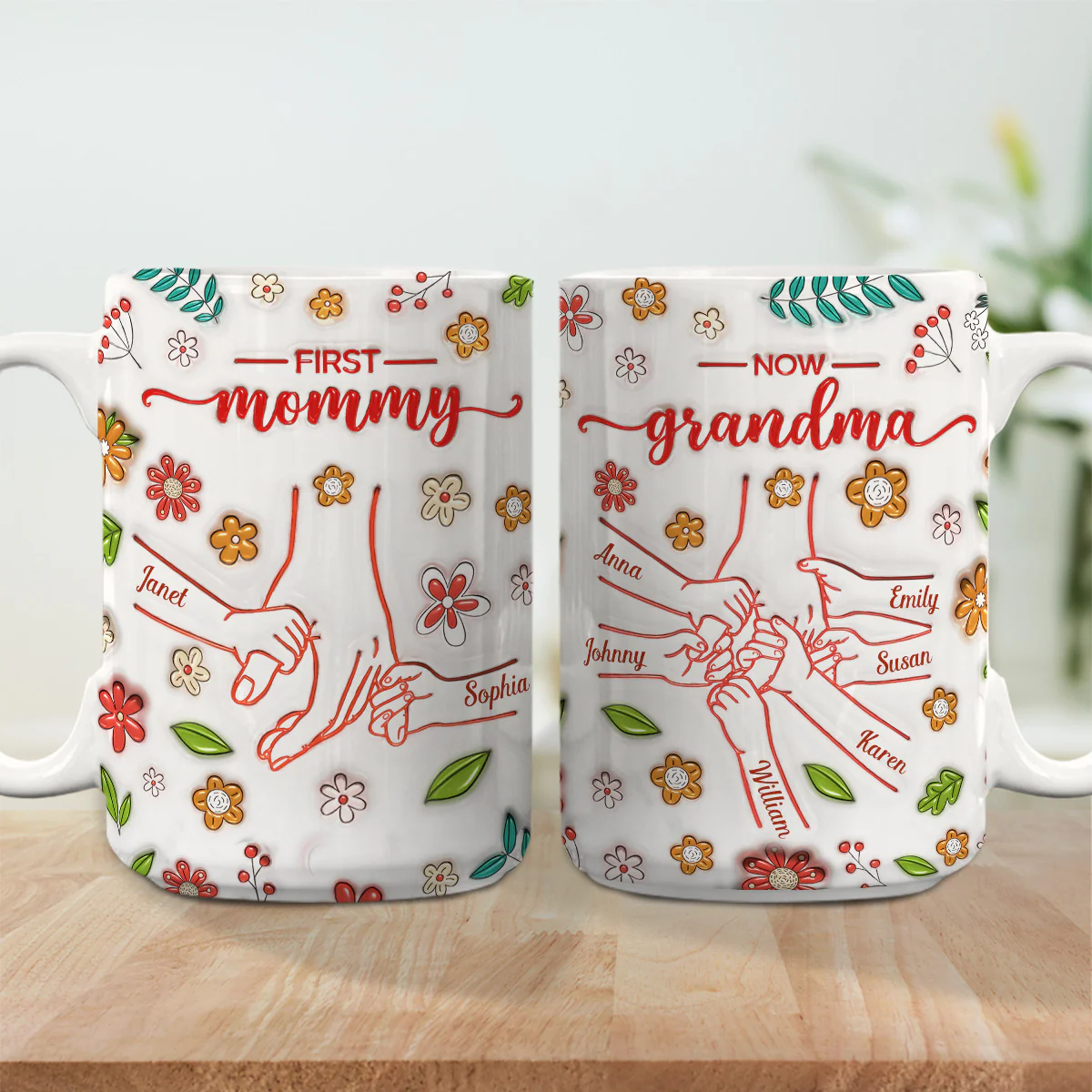 From Mom To Grandma - Personalized Custom 3D Inflated Effect Mug - Image 7