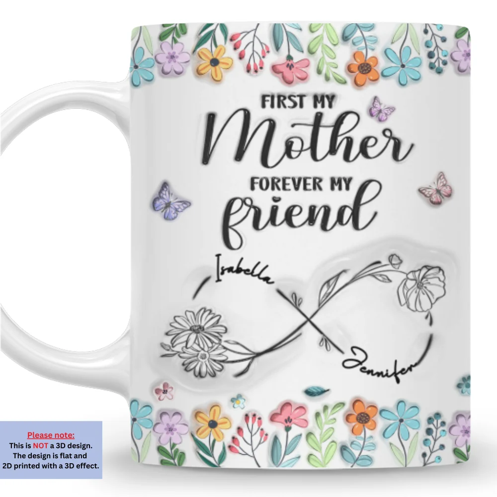 From Mom To Lifelong Friend - Personalized Custom 3D Inflated Effect Mug - Image 7