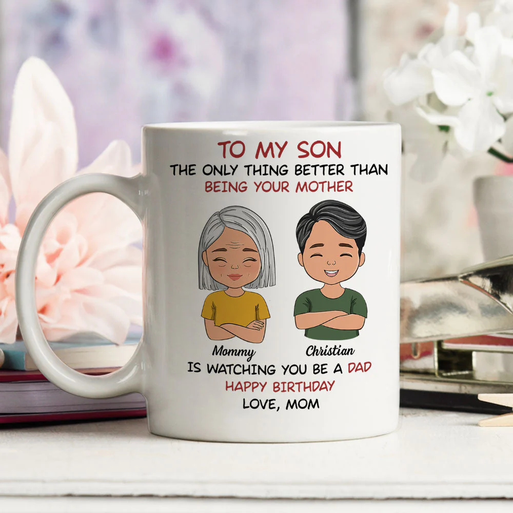 From Mom To Son - Personalized Custom Coffee Mug - Image 2