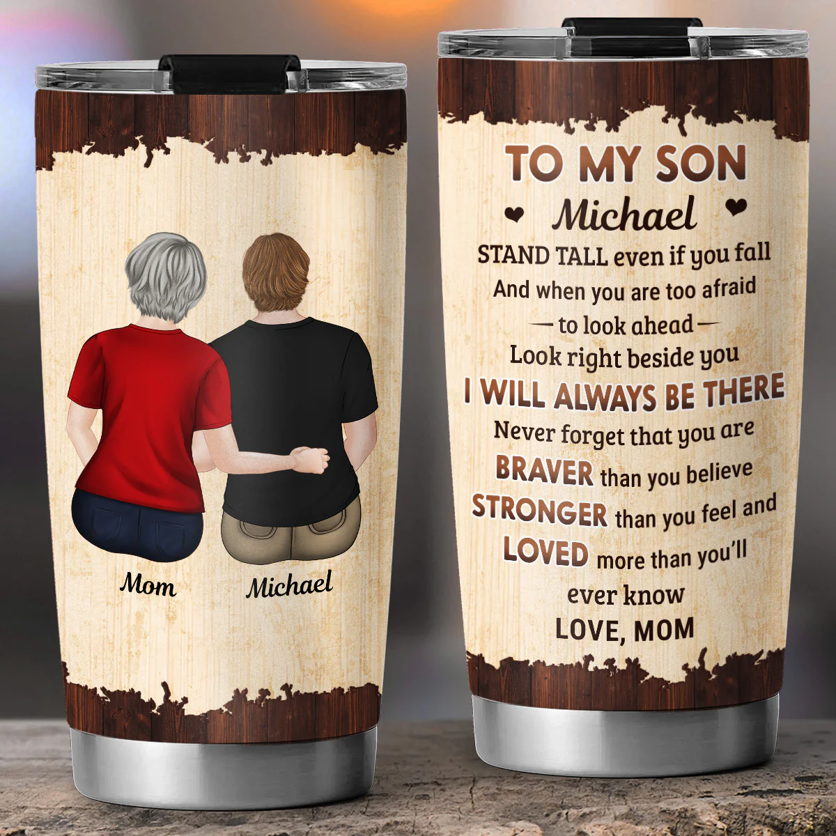 From Mom To Son - Personalized Custom Tumbler - Image 2