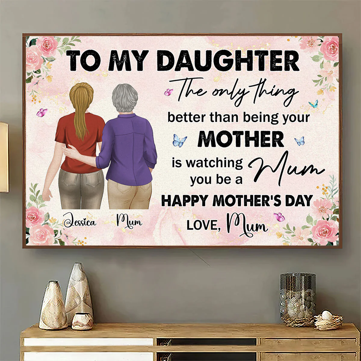 From Mother To Mum - Personalized Custom Poster