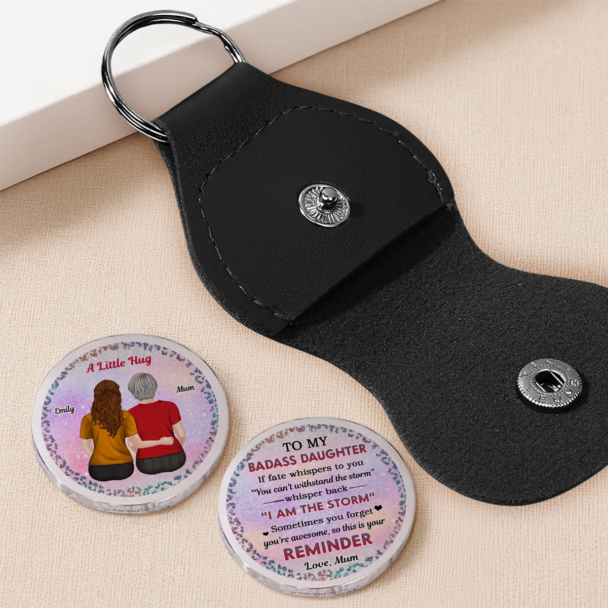 From Mum To Badass Daughter - Personalized Custom Pocket Hug - Image 2