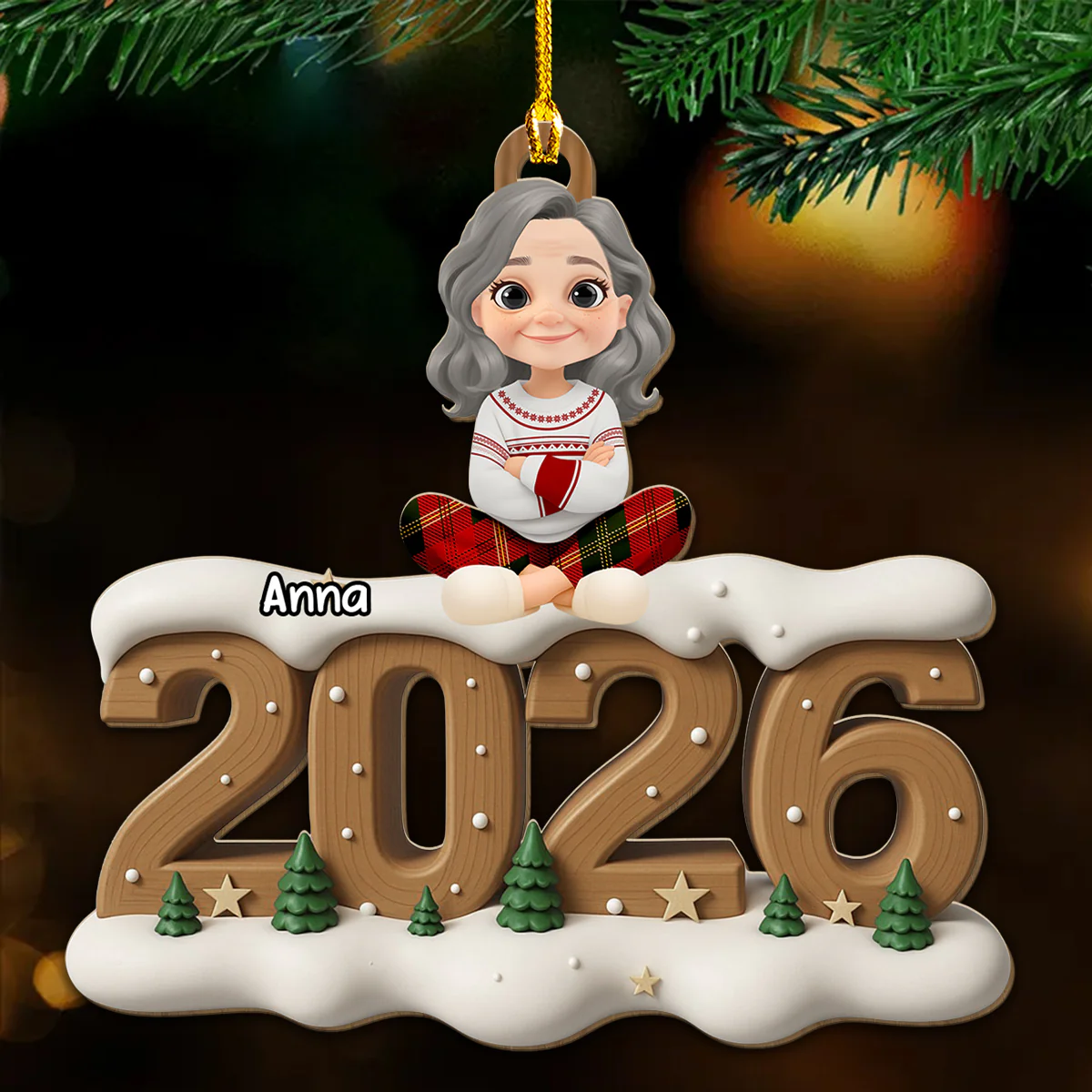 From Next Year Onwards - Personalized Custom 3D Effect Wood Ornament - Image 3