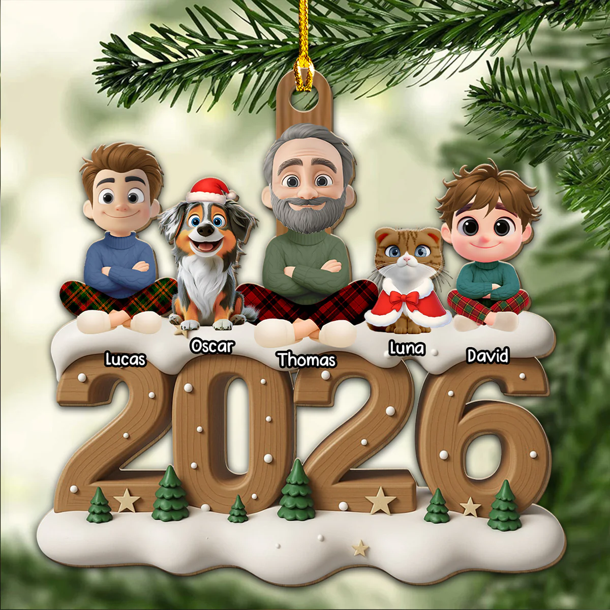 From Next Year Onwards - Personalized Custom 3D Effect Wood Ornament - Image 4