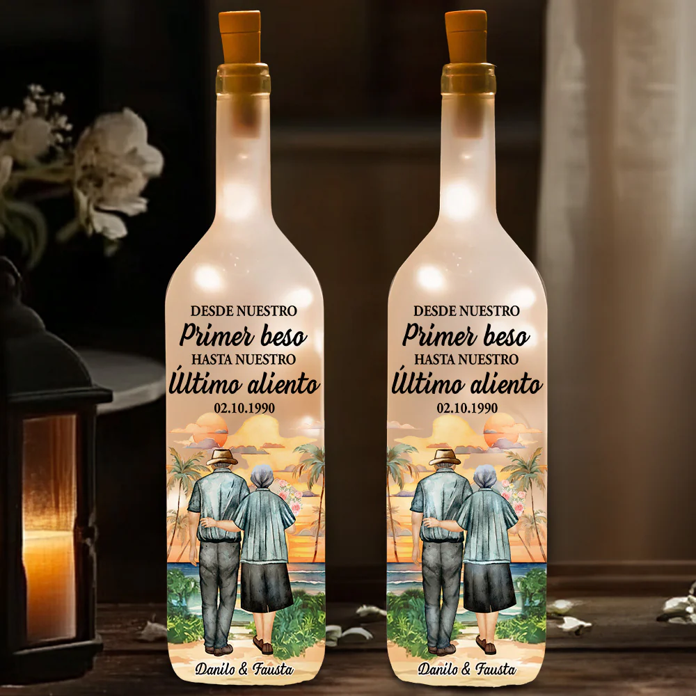 From Our First Kiss 2 - Personalized Custom Bottle Lamp - Image 3