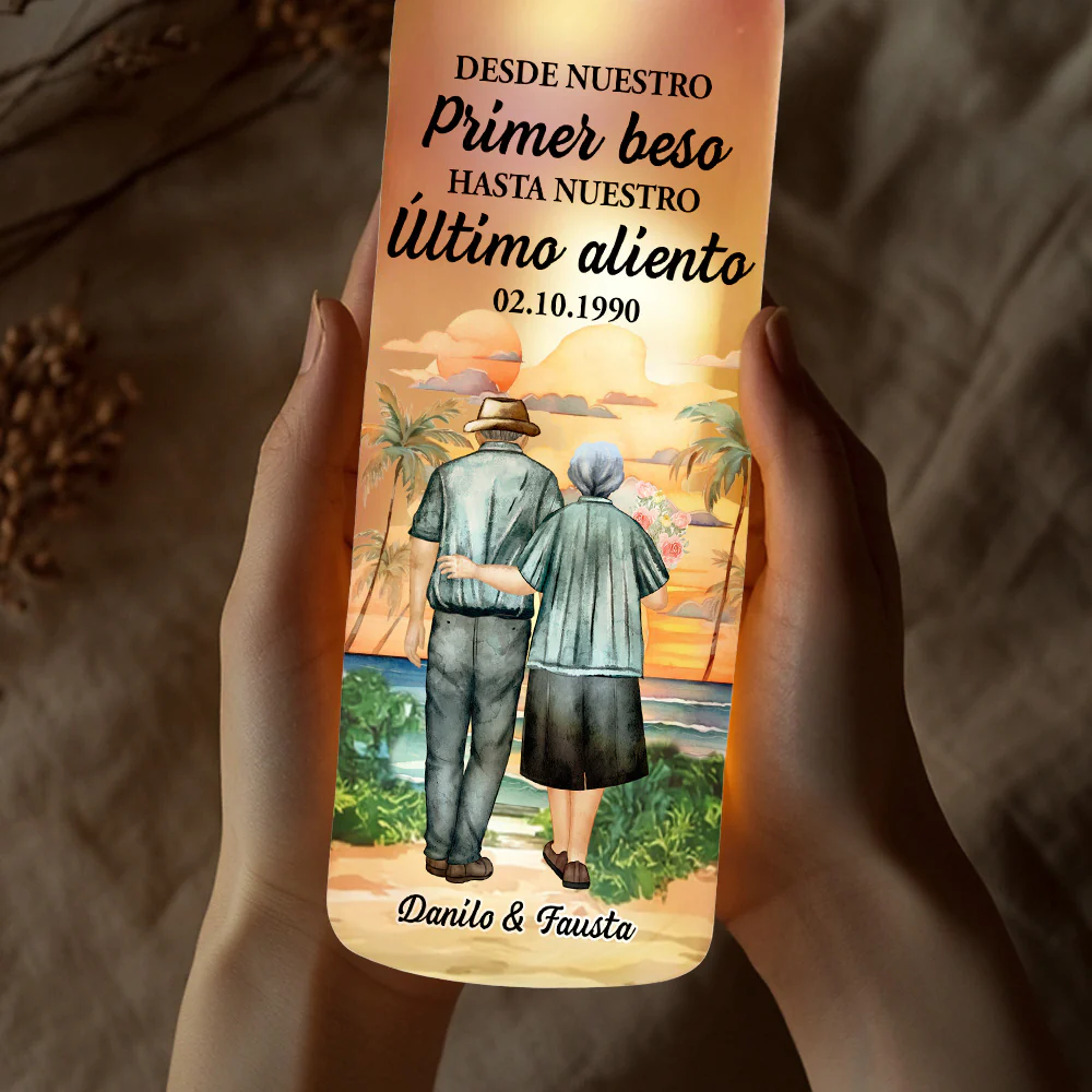 From Our First Kiss 2 - Personalized Custom Bottle Lamp - Image 4
