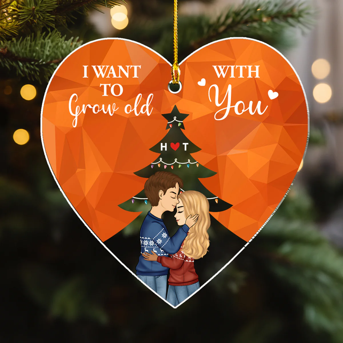 From Our First Kiss Christmas - Personalized Custom Acrylic Ornament - Image 3