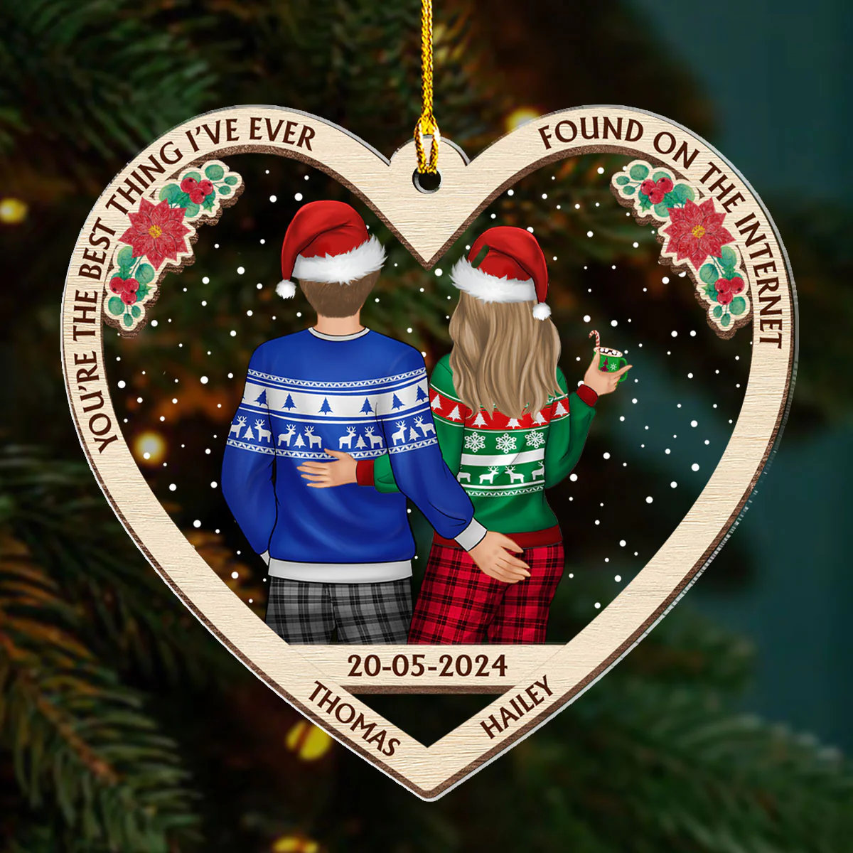 From Our First Kiss - Personalized Custom Acrylic Ornament - Image 3