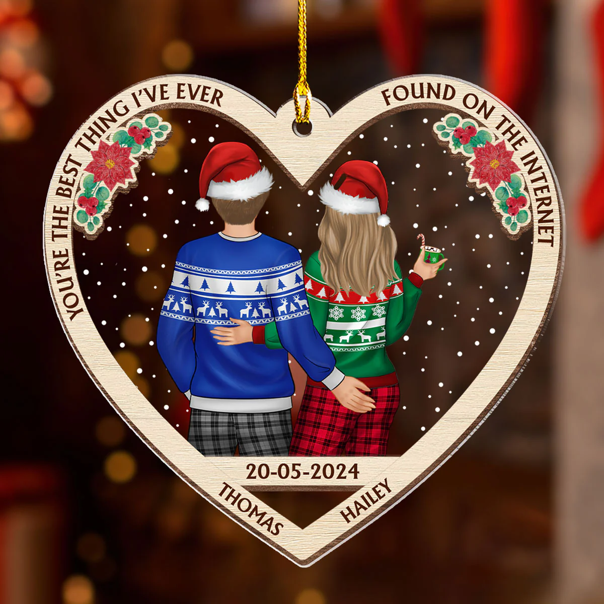 From Our First Kiss - Personalized Custom Acrylic Ornament - Image 4
