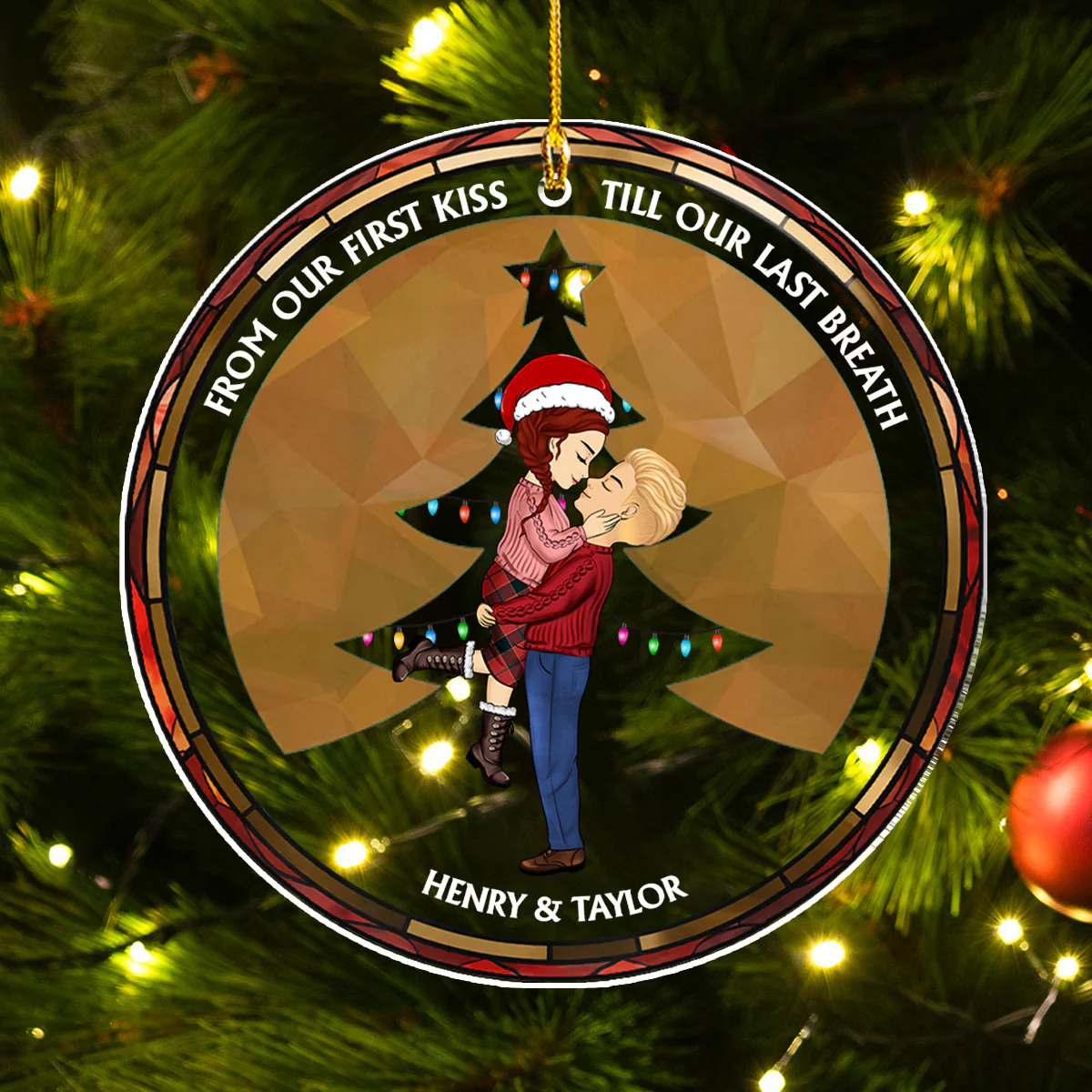 From Our First Kiss - Personalized Custom Acrylic Ornament - Image 2