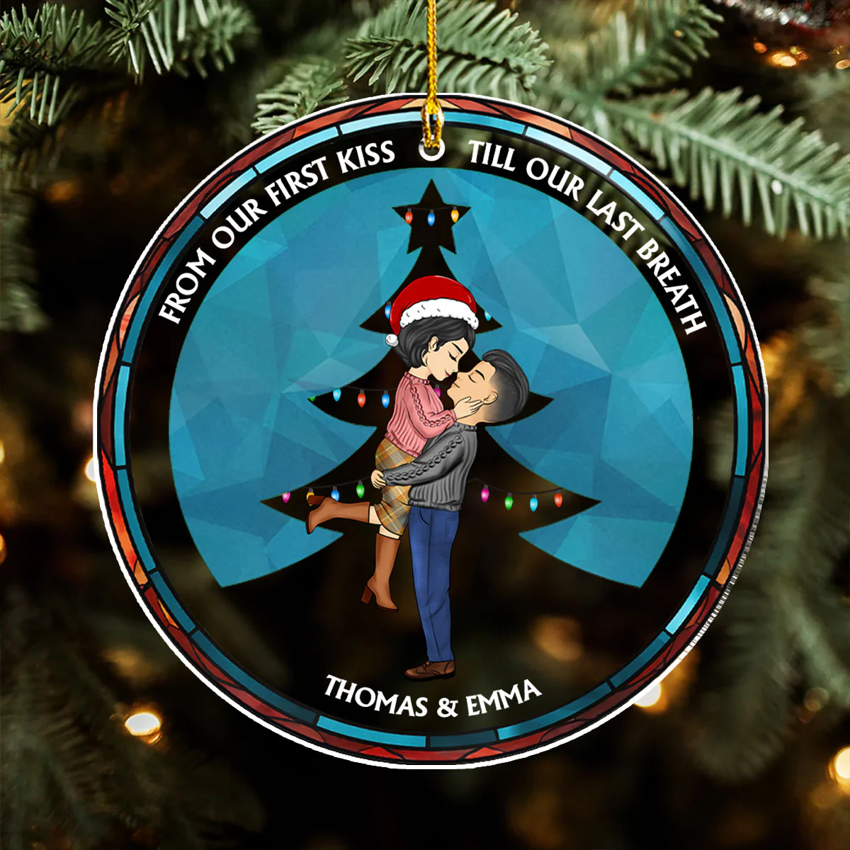 From Our First Kiss - Personalized Custom Acrylic Ornament - Image 3
