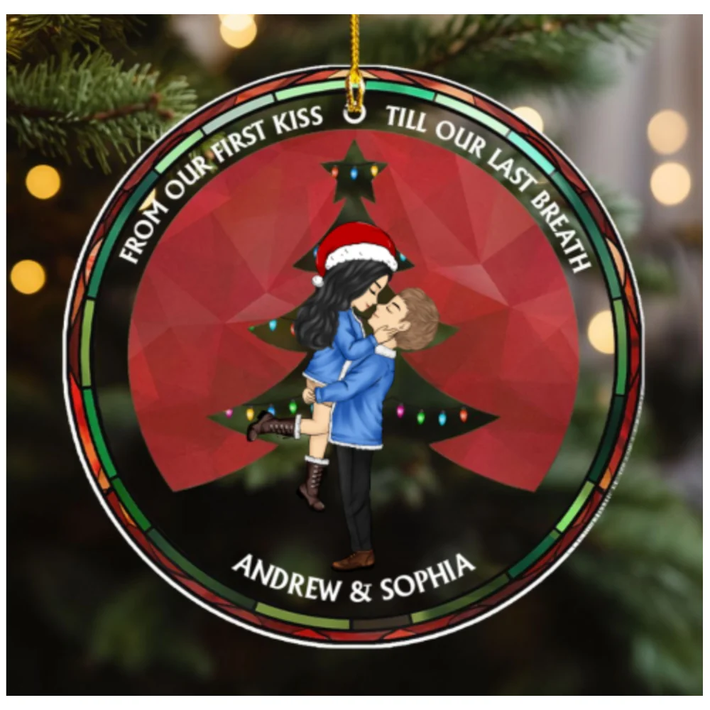 From Our First Kiss - Personalized Custom Acrylic Ornament - Image 5