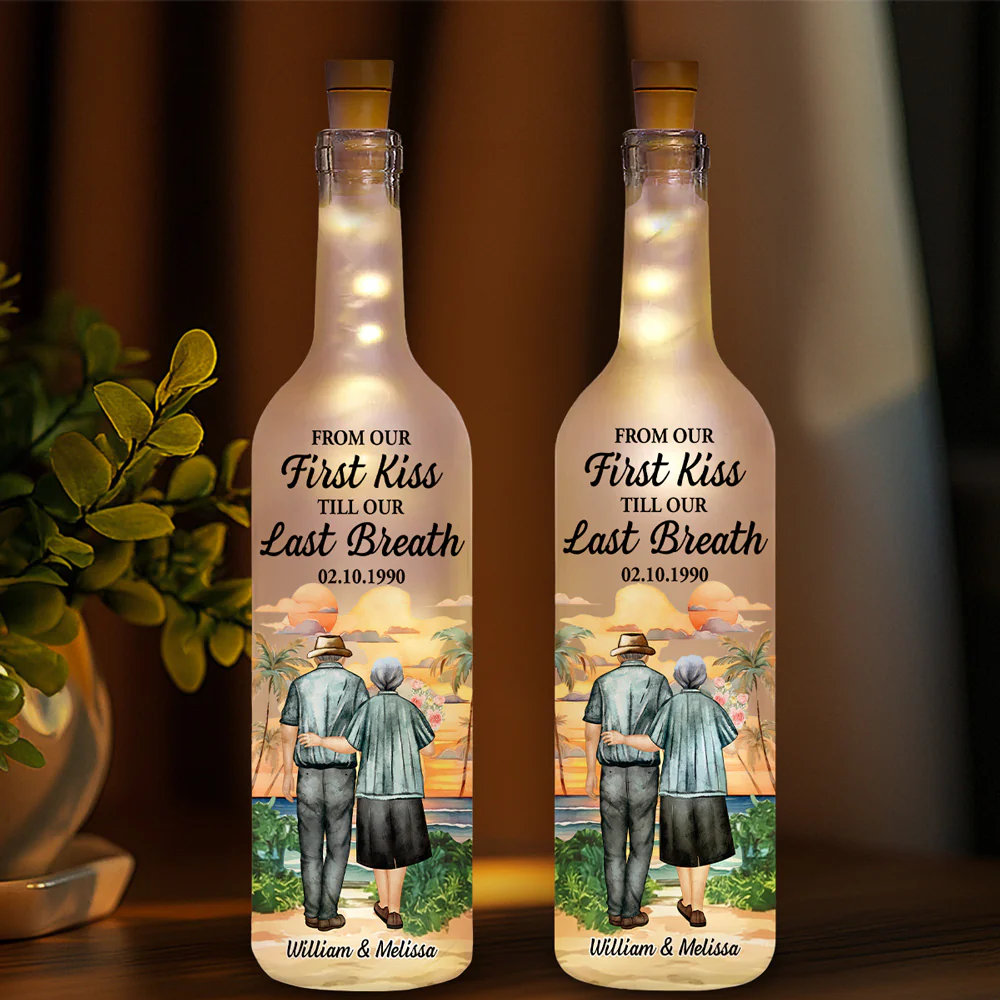 From Our First Kiss - Personalized Custom Bottle Lamp - Image 2