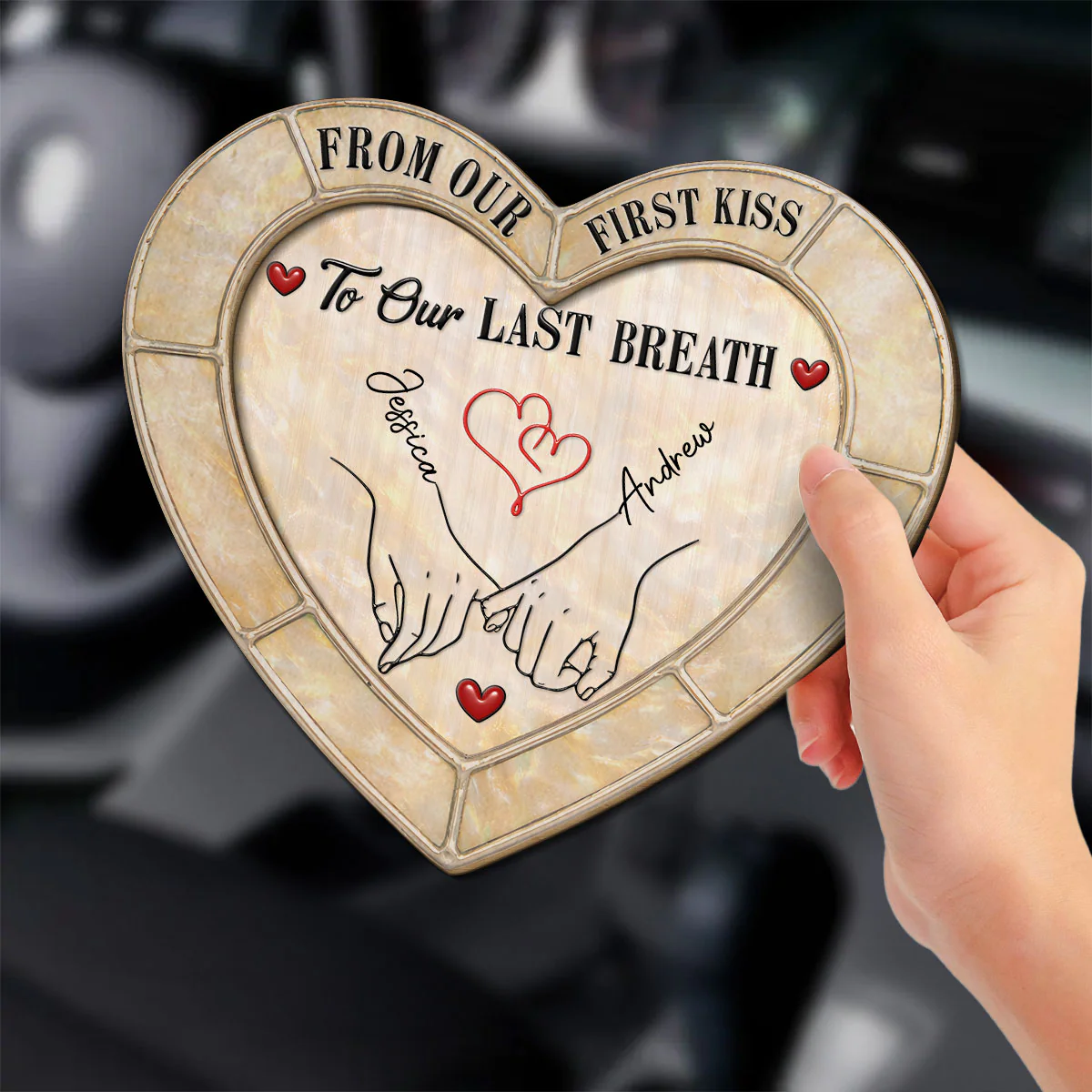 From Our First Kiss - Personalized Custom Car Visor Clip - Image 2