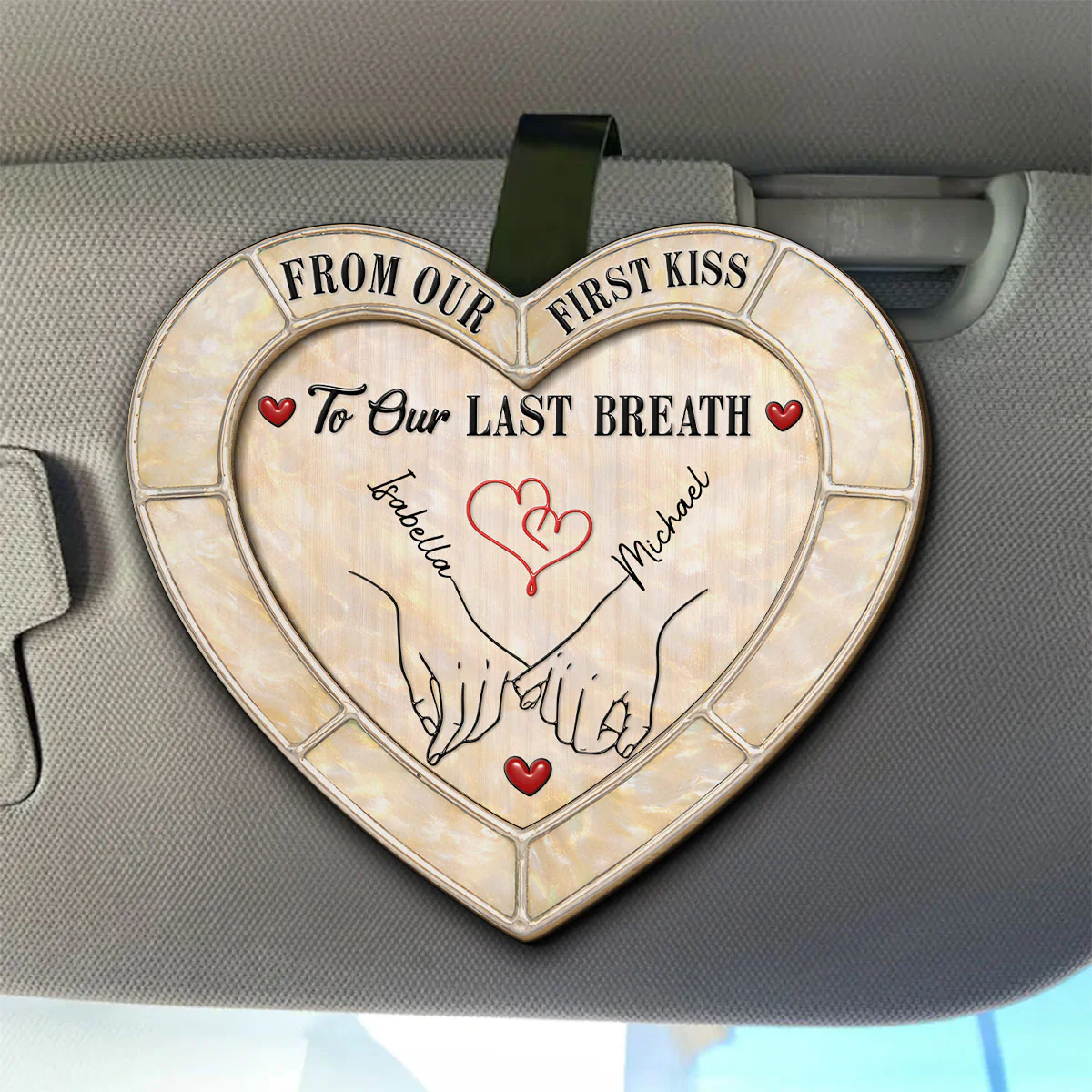 From Our First Kiss - Personalized Custom Car Visor Clip - Image 4