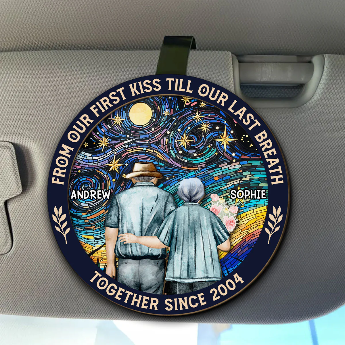 From Our First Kiss - Personalized Custom Car Visor Clip - Image 2