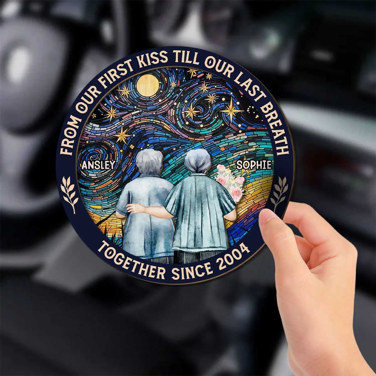 From Our First Kiss - Personalized Custom Car Visor Clip - Image 3