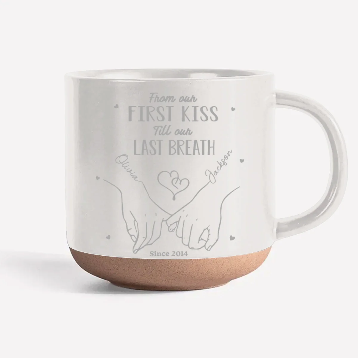 From Our First Kiss - Personalized Custom Engraved Pottery Mug - Image 8