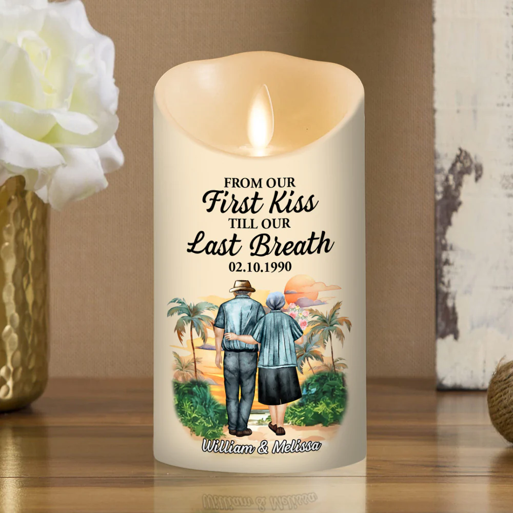 From Our First Kiss - Personalized Custom LED Candle - Image 2