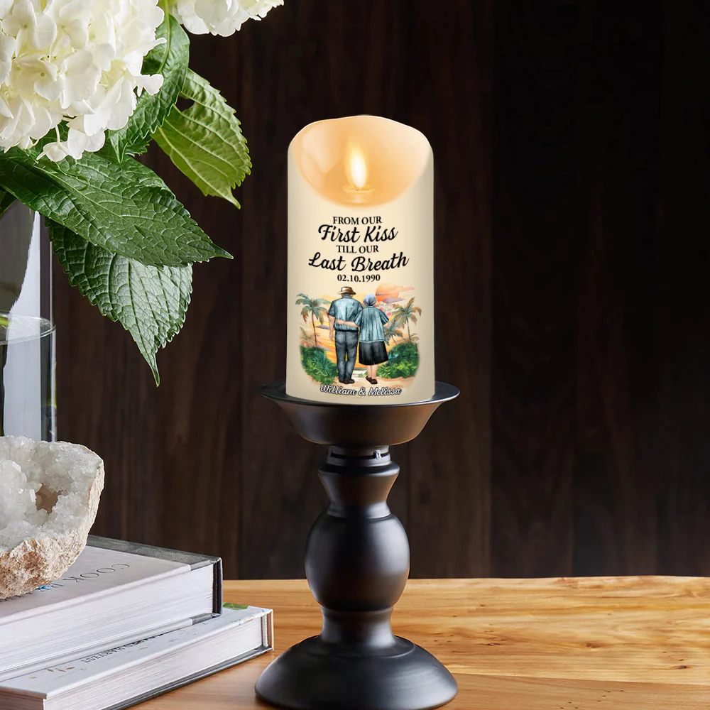 From Our First Kiss - Personalized Custom LED Candle - Image 4