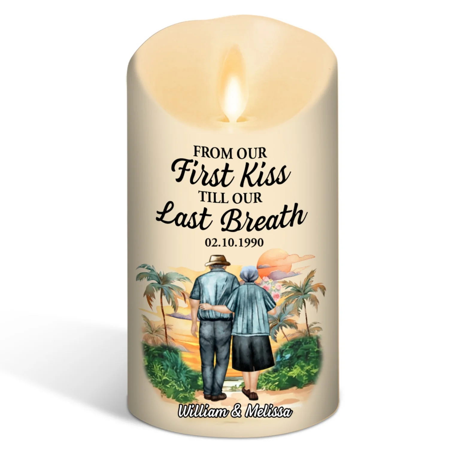 From Our First Kiss - Personalized Custom LED Candle - Image 5