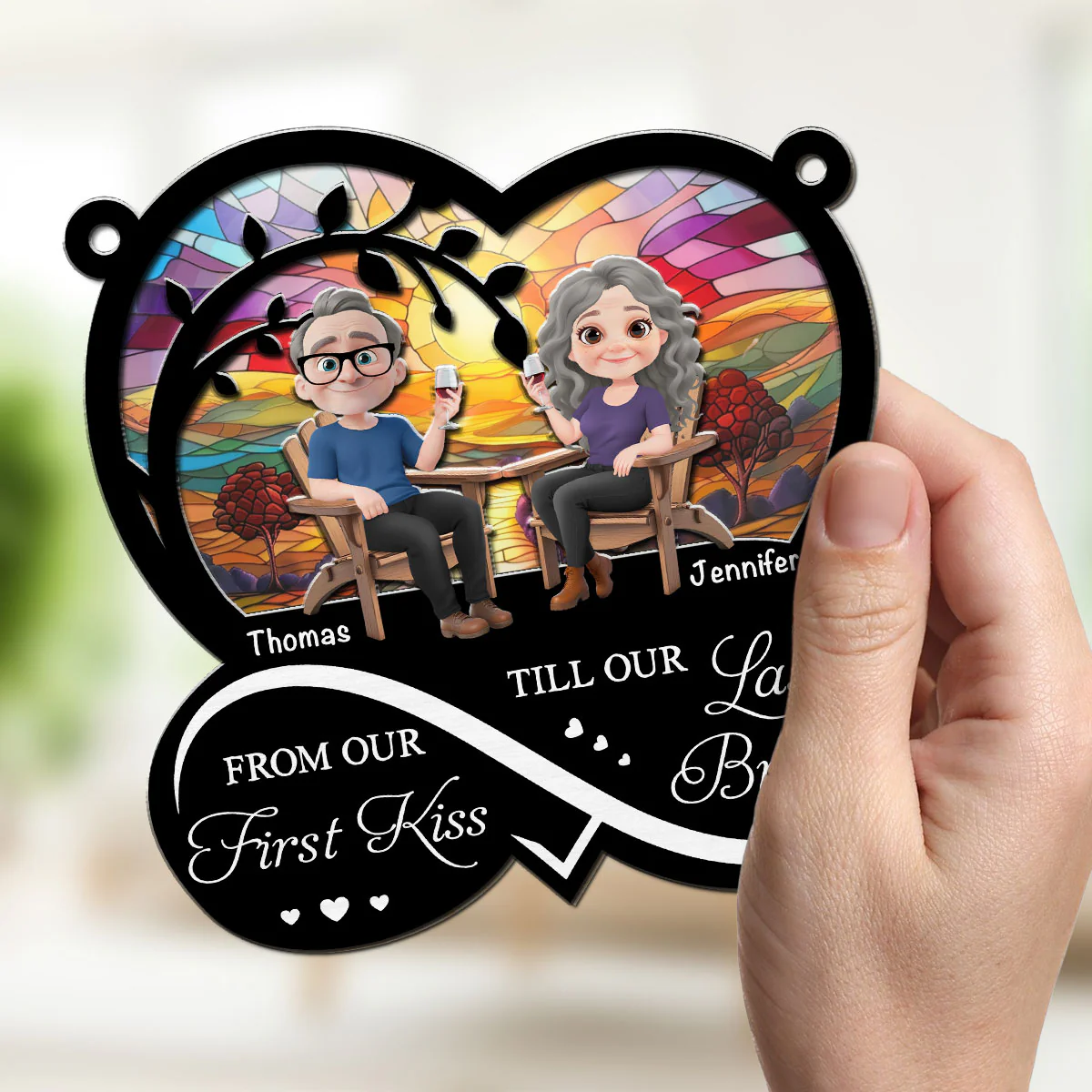 From Our First Kiss - Personalized Custom Suncatcher - Image 2