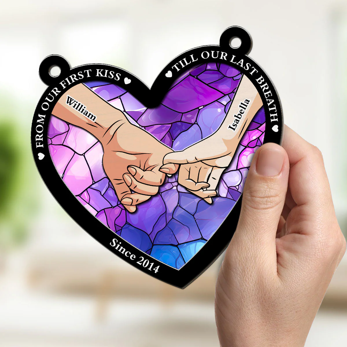 From Our First Kiss - Personalized Custom Suncatcher - Image 2