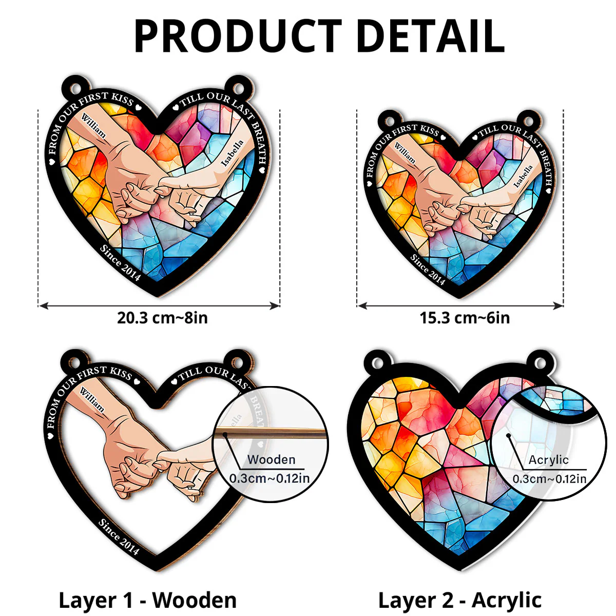 From Our First Kiss - Personalized Custom Suncatcher - Image 4