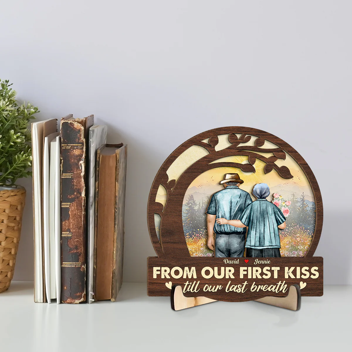 From Our First Kiss - Personalized Custom Wooden Plaque - Image 3