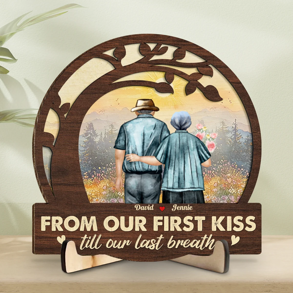 From Our First Kiss - Personalized Custom Wooden Plaque - Image 6