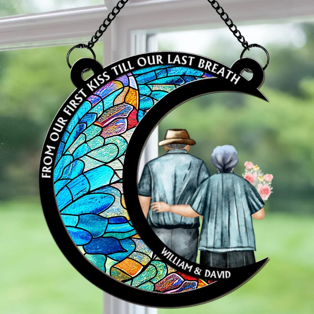 From Our First Kiss Till Our Last Breath - Personalized Custom Suncatcher - Image 6