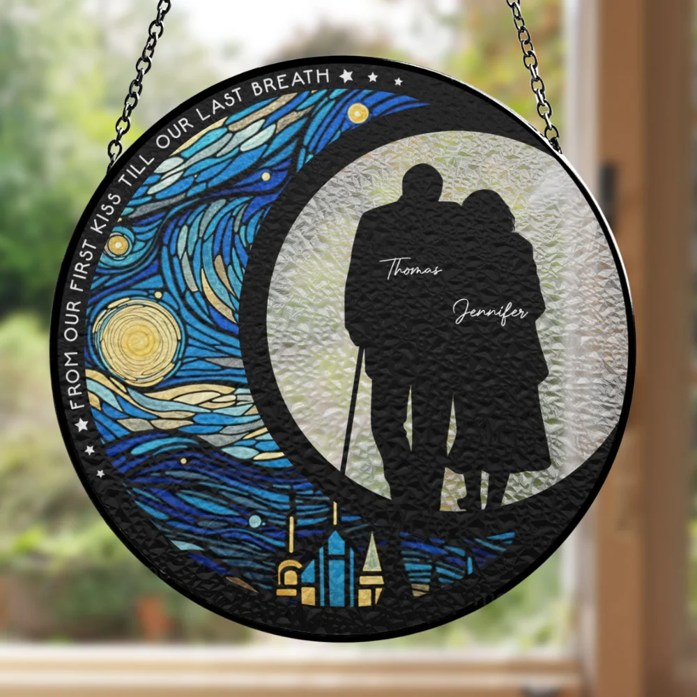 From Our First Kiss Till Our Last Breath - Personalized Custom Window Hanging Suncatcher - Image 6