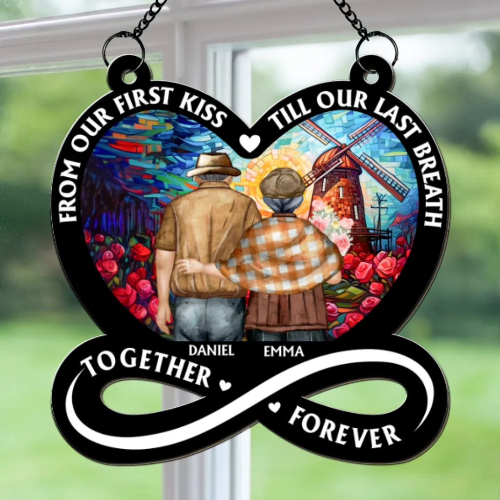 From Our First Kiss Till Our Last Breath Ver 2 - Personalized Custom Suncatcher - Image 5