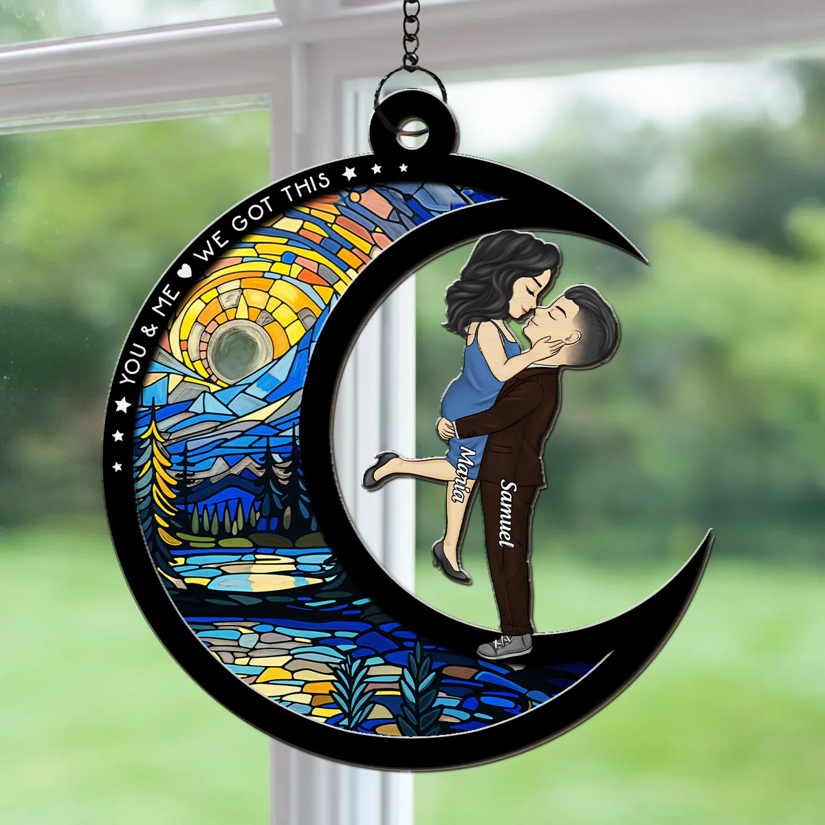 From Our First Kiss Till Our Last Breath Version 2 - Personalized Custom Suncatcher - Image 4