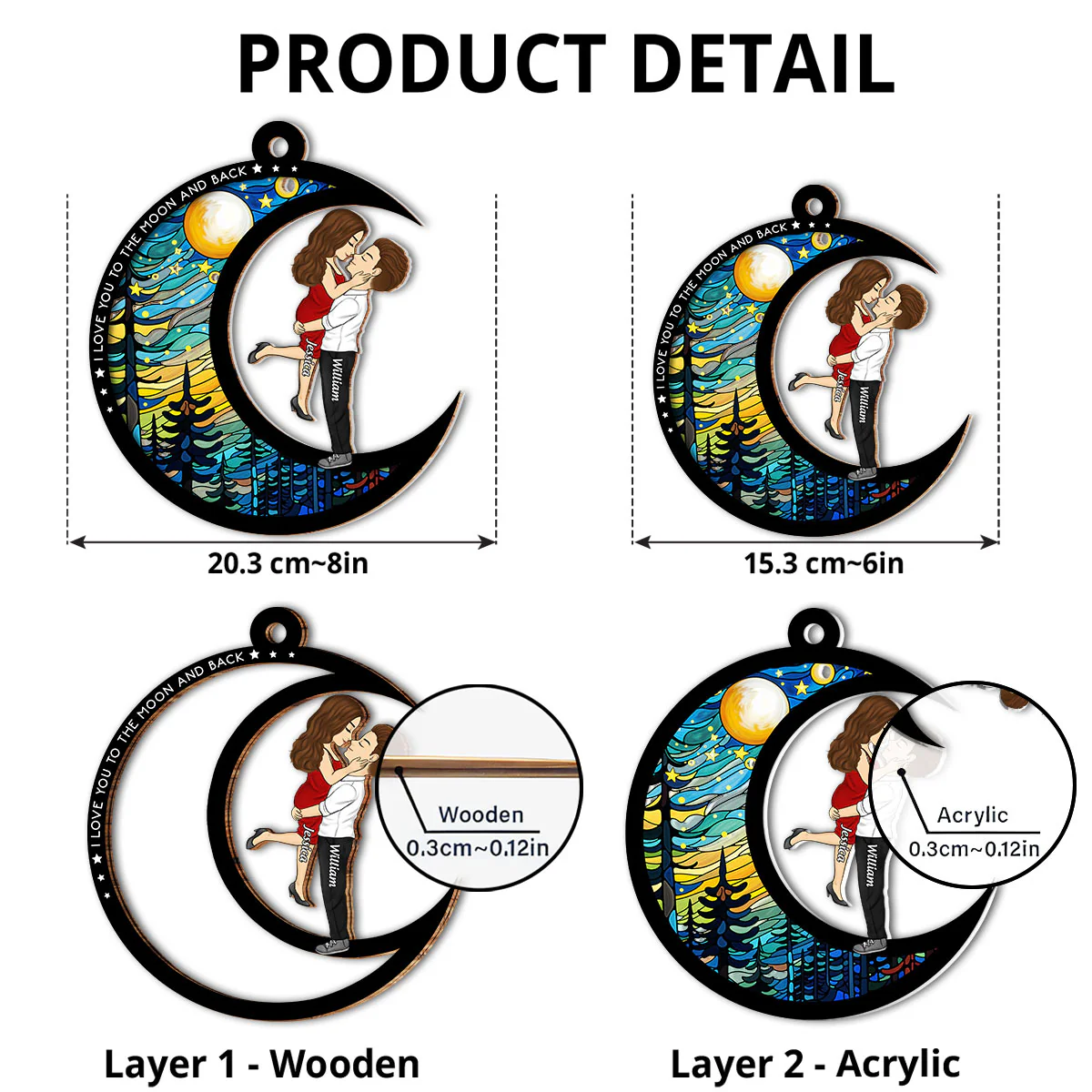 From Our First Kiss Till Our Last Breath Version 2 - Personalized Custom Suncatcher - Image 5