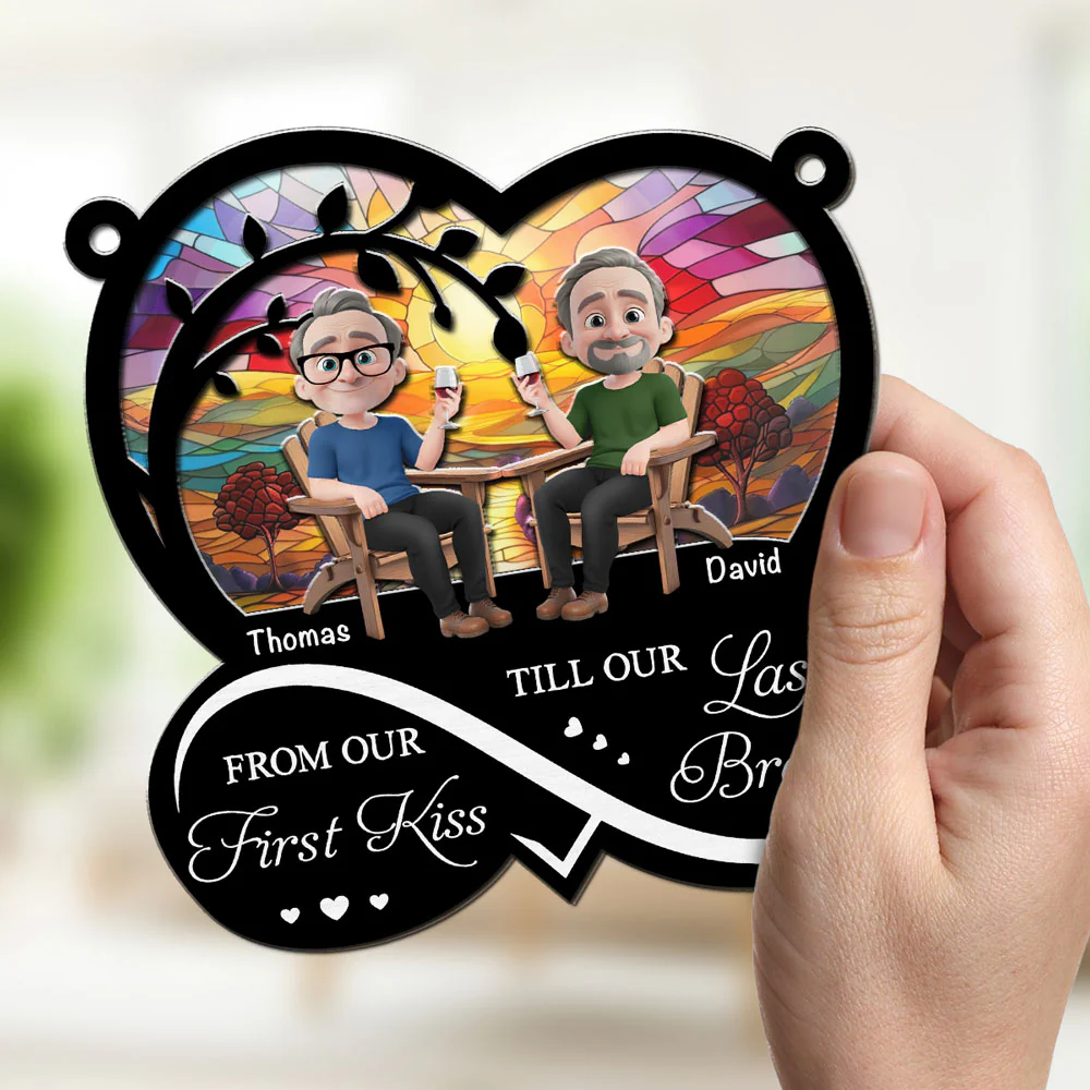 From Our First Kiss Ver 2 - Personalized Custom Suncatcher - Image 2