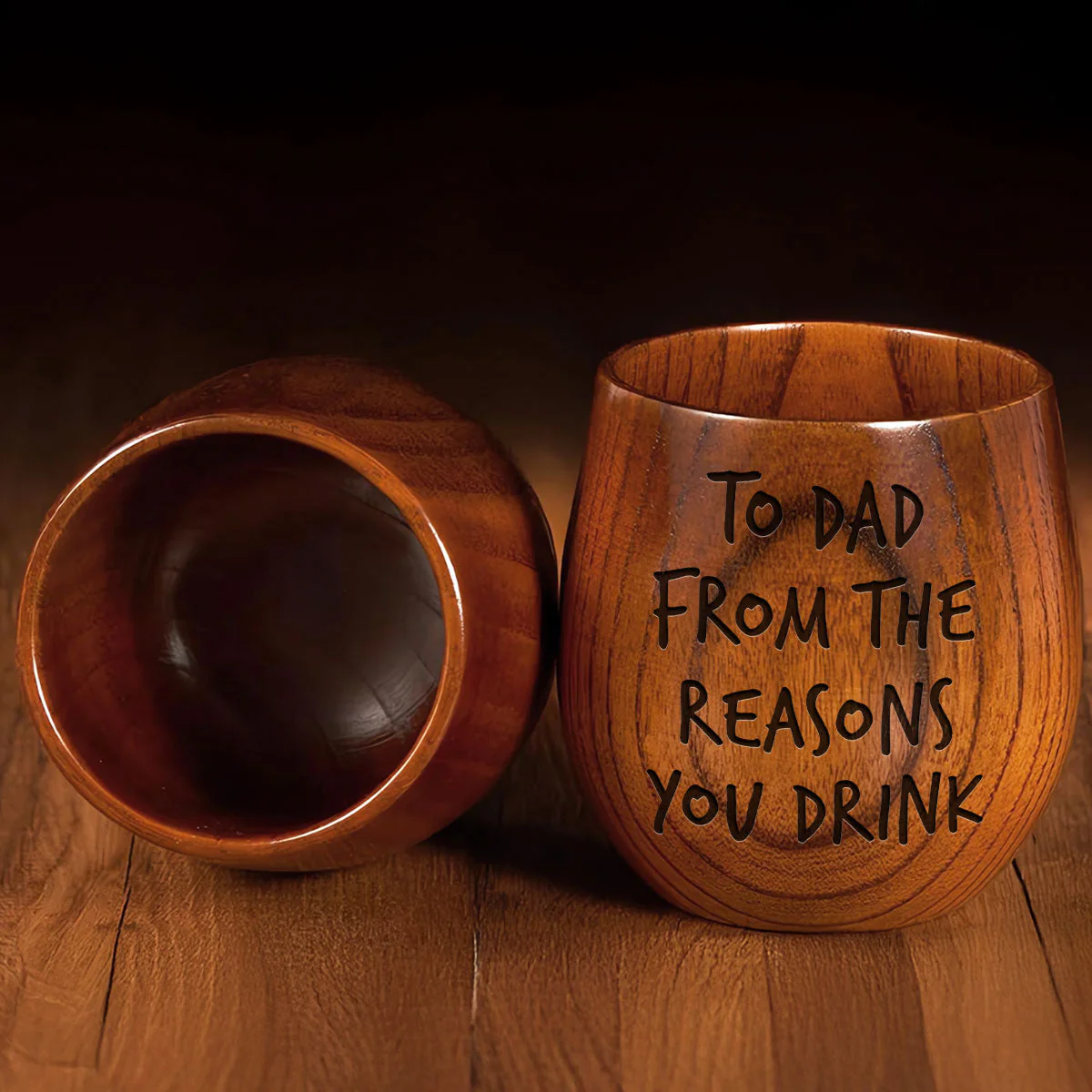 From The Reasons You Drink - Personalized Custom Engraved Wooden Whiskey Glass - Image 4