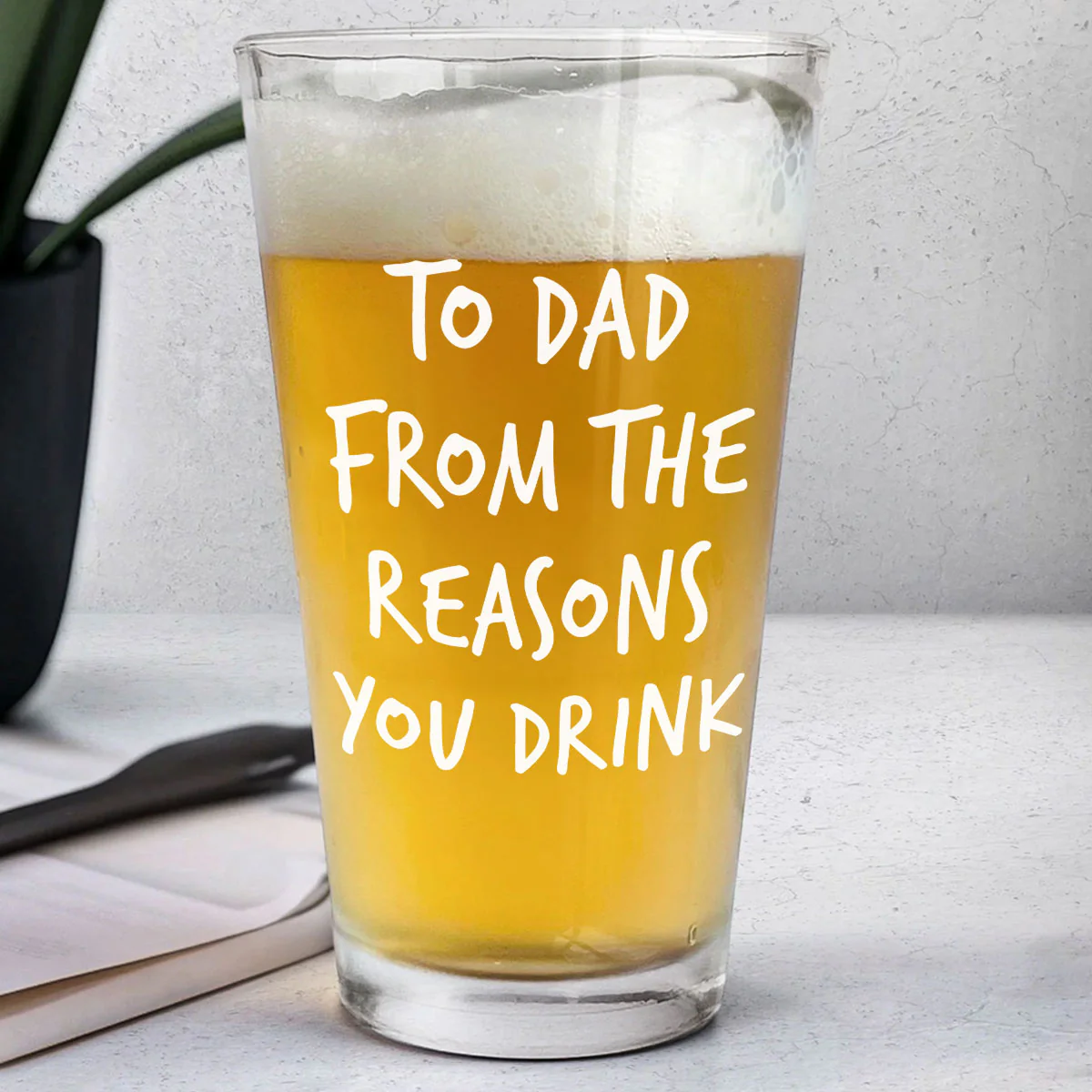 From The Reasons Your Drink  - Personalized Custom Beer Glass - Image 2
