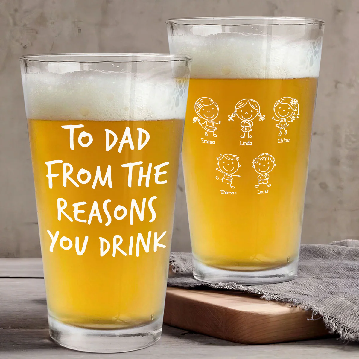 From The Reasons Your Drink  - Personalized Custom Beer Glass - Image 4