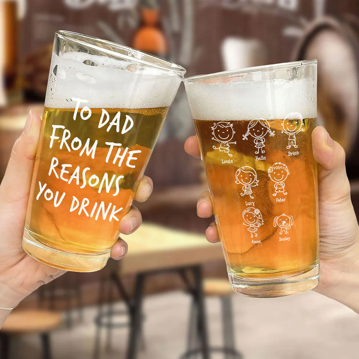 From The Reasons Your Drink  - Personalized Custom Beer Glass - Image 5