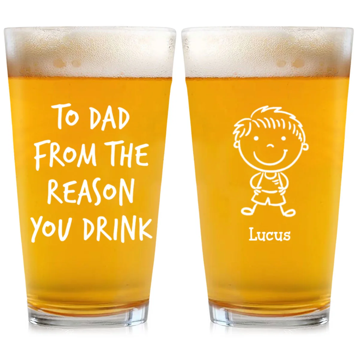 From The Reasons Your Drink  - Personalized Custom Beer Glass - Image 7